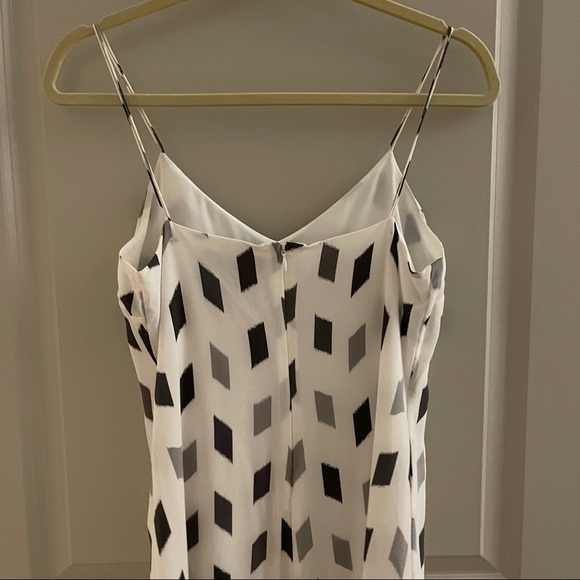 THEORY Double Strap Slip Dress  BRUSH PRINT GREY MULTI size 4 - Picture 6 of 7